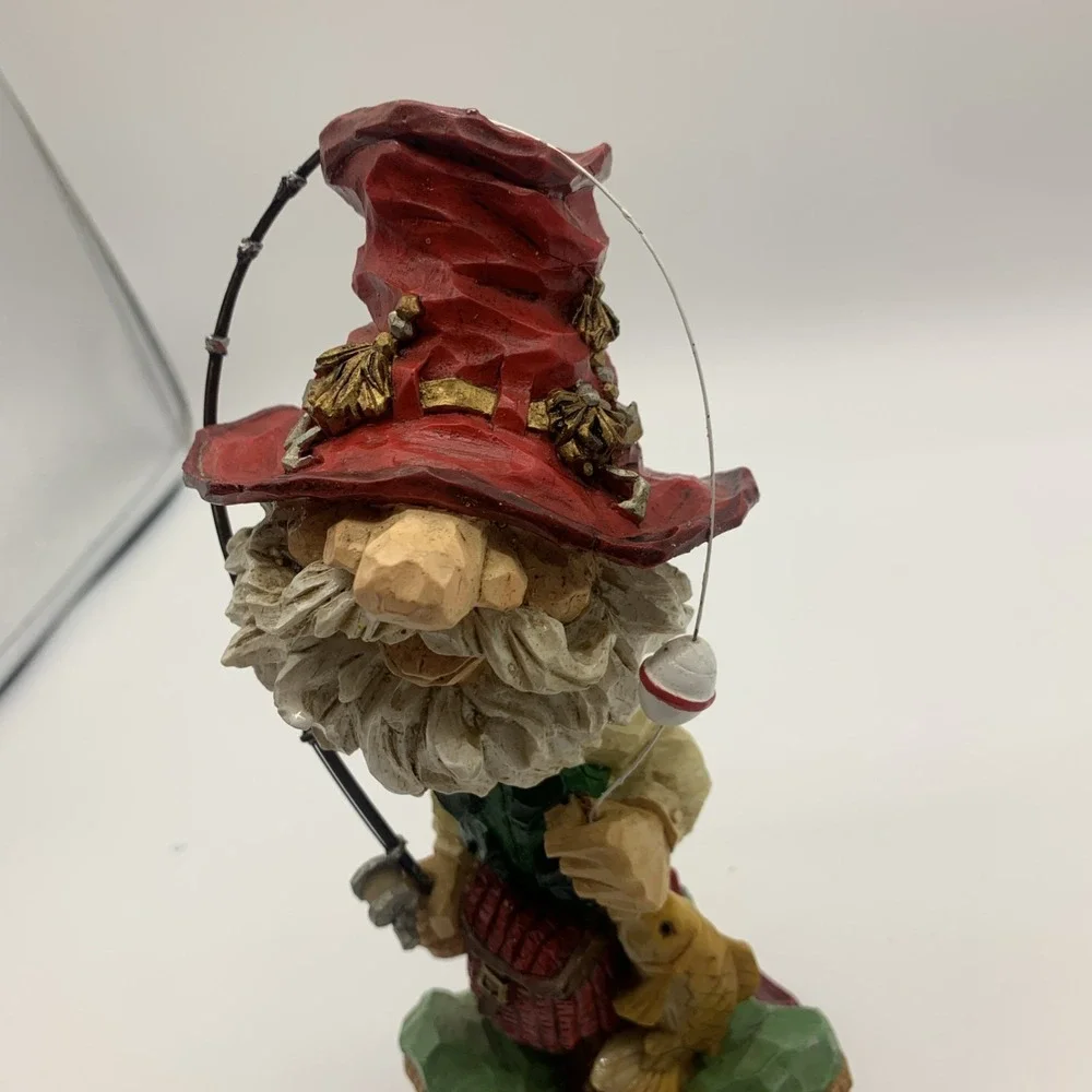 Vintage Bearded‎ Fisherman Grandpa Bobblehead with Fishing Pole